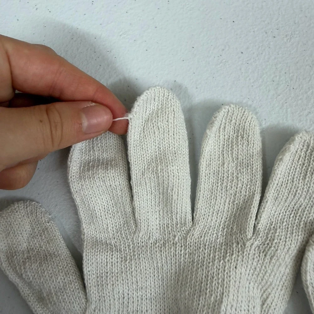 Adult white knit woven lightweight yardwork gardening home project gloves‎ OS